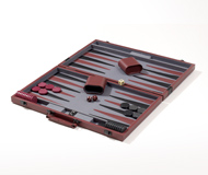 Burgundy Backgammon Set with Black Stripe by Zontik Games