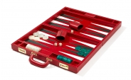 Leather Backgammon Set in Red (3)