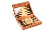 Macassar Ebony Backgammon Set in Orange Leather (1)